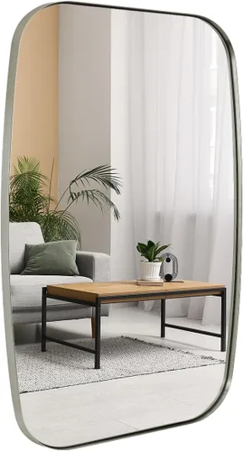 Miniatura 49 de ANDY STAR - Espejos ovalados negros para baño, espejo grande de 24x36 pulgadas con marco de metal negro mate oblongo para pared, espejo moderno