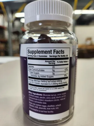 Miniatura 12 de Viteey Moringa Gummies - 4,000 mg [de 400 mg de extracto 10: 1] de Moringa Suplemento Super Greens - Gomitas antioxidantes para el bienestar