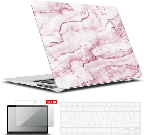 Miniatura 35 de iBenzer Carcasa rígida de plástico con superficie suave 3 en 1 y cubierta para teclado y protector de visualización para MacBook Air, Negro