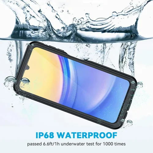 Miniatura 2 de Lanhiem Funda para teléfono Samsung Galaxy A15 5G, IP68 impermeable a prueba de polvo con protector de pantalla, funda protectora de cuerpo completo