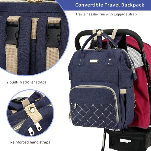 Miniatura 3 de Mochila para pañales, bolsas de pañales para bebés, niñas y niños, bolsas de bebé para mamás papás, bolsa cambiadora de pañales con bolsillos Azul