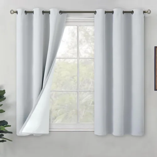 Miniatura 17 de BGment Cortinas opacas cortas de 30 pulgadas de largo, 2 paneles de cortinas 100% de oscurecimiento de la habitación para ventanas pequeñas