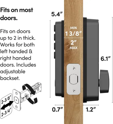 Miniatura 6 de igloohome Cerradura inteligente Deadbolt Go con huella digital, llaves digitales, códigos PIN remotos, puente WiFi (se vende por separado), probado