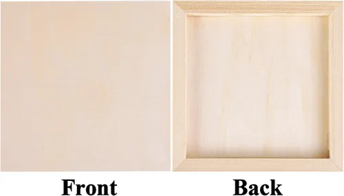 Miniatura 3 de ADXCO Paquete de 8 Paneles de Madera de 8 x 8 Pulgadas Lienzo de Madera Sin Terminar Tableros de Panel de Madera para Pintar, Verter, Uso Artístico