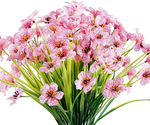 Miniatura 18 de JEMONG - 20 paquetes de flores artificiales para exteriores, resistentes a los rayos UV, flores falsas que no se decoloran, plantas de plástico
