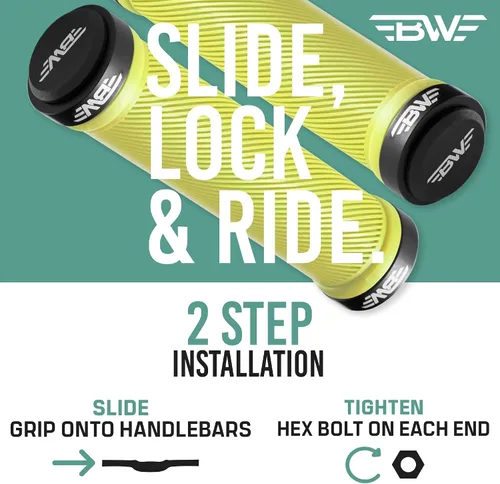 Miniatura 5 de BW Empuñaduras de cadena – Puños de manillar de bicicleta MTB con bloqueo doble – Múltiples opciones