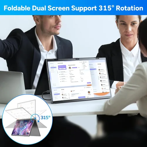 Miniatura 7 de COOLHOOD Monitor portátil de 18.5 pulgadas para laptop, 1080P FHD 100Hz 125% sRGB USB-C HDMI Monitor de viaje para laptop, Mac PC, pantalla portátil