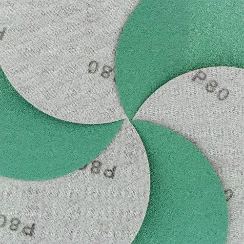 Miniatura 2 de Dura-Gold Discos de lijado de película verde de 5 pulgadas de alta calidad - Grano 80 (caja de 50) - Discos de papel de lija con respaldo de gancho