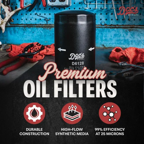 Miniatura 2 de Doc's Diesel Filtro de aceite D6128 Compatible con Ford 6.7L Powerstroke F250, F350, F450, F550 2011+, Ford 6.7L Powerstroke F650, F750 2017+