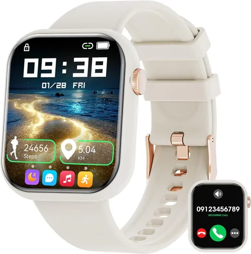 Miniatura 10 de Hwagol Reloj Inteligente (Contestar/Hacer Llamadas) Rastreador de Fitness de 1.85 Pulgadas, Esferas DIY/Podómetro/Calorías/Múltiples Modos