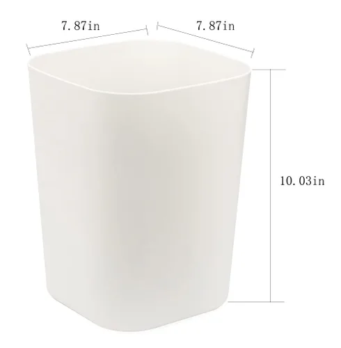 Miniatura 2 de Besli Cubo de basura pequeño de 2 galones para baño, dormitorio, cocina, oficina (blanco, paquete de 2)