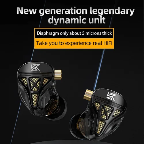 Miniatura 2 de KZ DQS Dynamic Driver - Auriculares intrauditivos semiabiertos con sonido HiFi y auriculares, auriculares KZ Extra Bassy Drummer in Ear Monitor