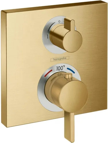 Miniatura 9 de hansgrohe Ecostat 15712341 - Moderna válvula de ducha termostática con control de temperatura en cromo negro cepillado