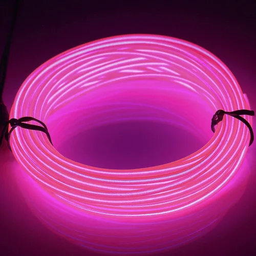Miniatura 25 de JIGUOOR - Tira de luces de neón brillantes con cable EL y paquete de baterías, de 9.8 pies, 360 ° de iluminación, para bricolaje, festivales, Azul