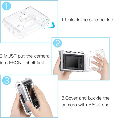 Miniatura 4 de Fintie - Estuche protector transparente para cámara Fujifilm Instax Mini EVO - Cubierta de PVC duro de cristal con correa de hombro extraíble