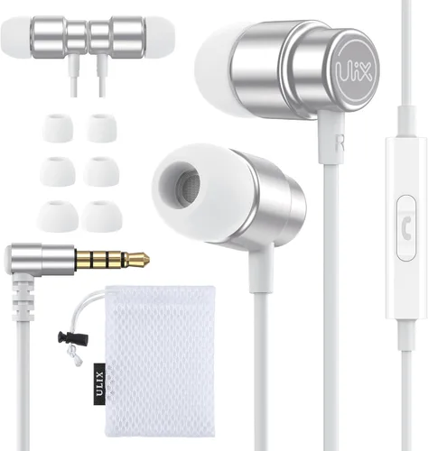 Miniatura 11 de Auriculares con cable UliX Rider intrauditivos, garantía de 5 años, auriculares con micrófono, con cable anti-enredo, auriculares para iPhone, iPad