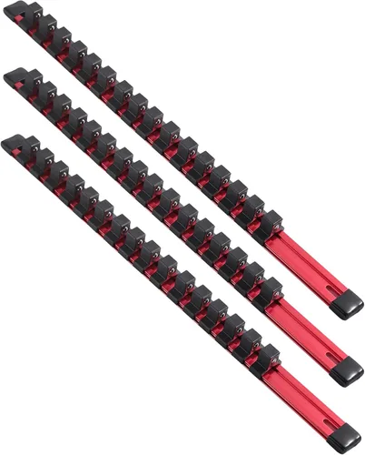Miniatura 24 de ALOANES Organizador de riel de enchufe de aleación de aluminio de 1/4 de pulgada, bastidores de enchufe resistentes, kit de soporte para caja de Azul