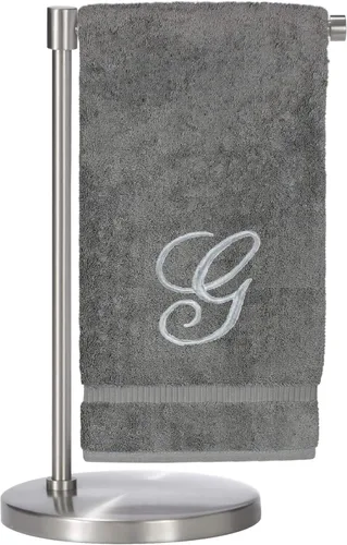 Miniatura 58 de Script R - Toalla de baño con monograma, regalo personalizado, 27 x 54 pulgadas, juego de 1 toalla bordada con texto dorado, 100% algodón turco