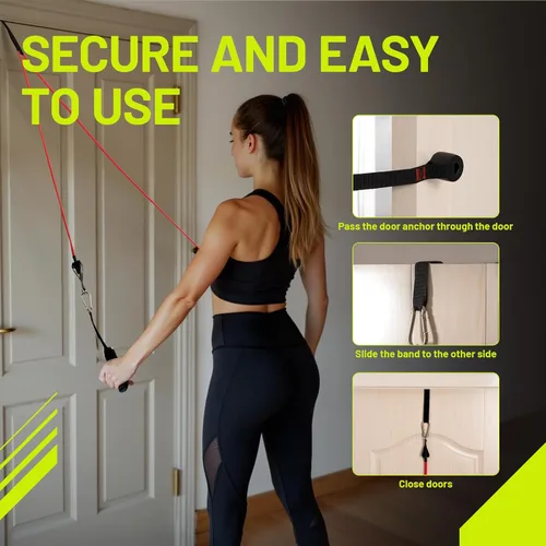 Miniatura 2 de Slim Panda Door Anchor Strap for Resistance Bands, Door Exercise Equipment with Secure Buckle & No Drill Setup, Multi Point Anchor Gym Attachment