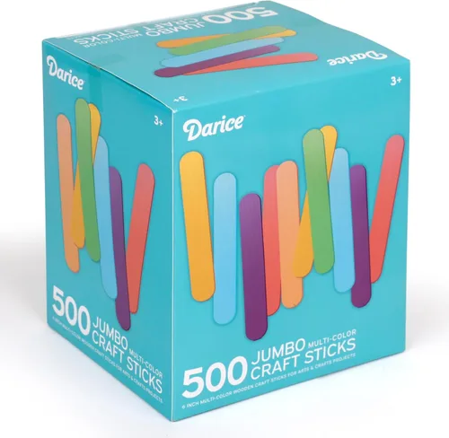 Miniatura 13 de Darice Palitos de paletas para manualidades, 4.5 pulgadas, 1000 piezas, 500 palitos de madera de colores arcoíris para manualidades, 500 palos
