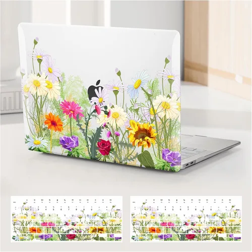 Miniatura 50 de Funda a cuadros para MacBook Air de 13 pulgadas M5 M4 M3 M2 2026-2022 A3240 A3113 A2681, piel a cuadros con textura a cuadros para MacBook Air 13.6