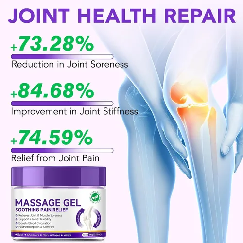 Miniatura 3 de Paquete de 2 masajes de gel morado para articulaciones, crema de masaje calmante para actividades articulares, músculos, rodillas, lumbar, cuello
