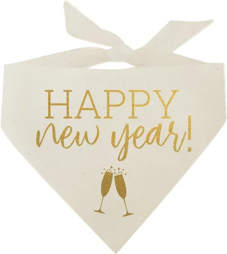 Miniatura 8 de Bandana para perro de Feliz Año Nuevo, triángulo ajustable 100% algodón, fabricado en Estados Unidos, víspera de Año Nuevo, celebración, saludos a