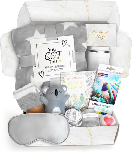 Regalos de Mejora Rápida para Mujeres, Paquete de Cuidado Cesta de Regalo de Mejora Síntomas Manta de Simpatía Después de la Cirugía Vaso de Tumbar