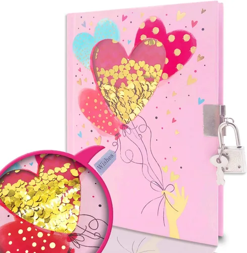 Diario para niñas con cerradura para niños, GINMLYDA Diarios rosas lindos 18x13.5 cm 160 páginas Cuaderno secreto para niñas con cerradura y llave