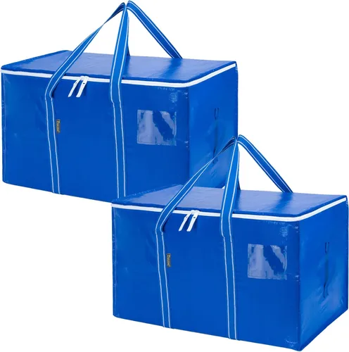 Miniatura 22 de BALEINE Paquete de 2 bolsas de mudanza de gran tamaño con asas reforzadas, bolsa de almacenamiento resistente para ropa, suministros de mudanza