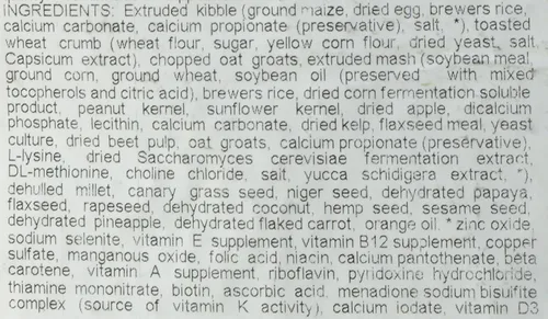 Miniatura 8 de HARI Tropimix - Alimento para pájaros para periquitos, canarios y pinzones, alimento para loros hagen con semillas, huevo, frutas y verduras, mezcla