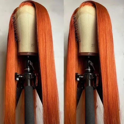 Miniatura 16 de Peluca con encaje frontal rubia ceniza, de 22 pulgadas de largo cabello sintético lacio, línea capilar prerasgueada, fácil de instalar, ligera