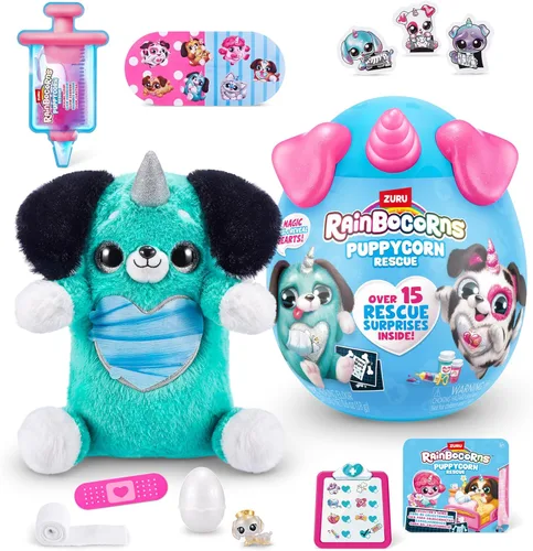 Miniatura 8 de Rainbocorns Sequin Surprise Series 5 Puppycorn Rescue (Poodle) por ZURU, animal de peluche coleccionable, huevo sorpresa, calcomanías, limo