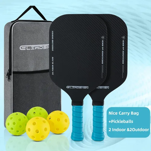 Miniatura 7 de Pickleball paddles set of 2 Rackets are made to USAPA standards 3k fibreglass textured surface rimless design 16 mm polypropylene honeycomb