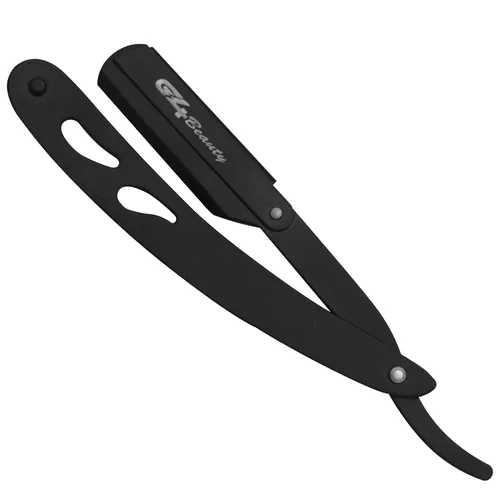 Miniatura 4 de Cuchilla de afeitar G4 de acero inoxidable con borde recto para afeitar, cuchillas reemplazables (negro)