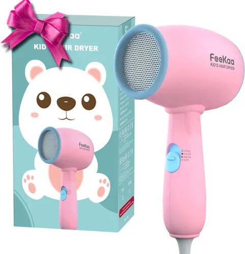 Miniatura 8 de Feekaa Secador de pelo para niños, calor suave de bajo ruido para la piel de los niños, regalo para cumpleaños de niños, Navidad, amarillo-verde