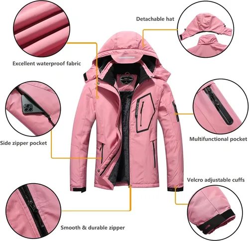 Miniatura 6 de Chaqueta de esquí impermeable para mujer con capucha