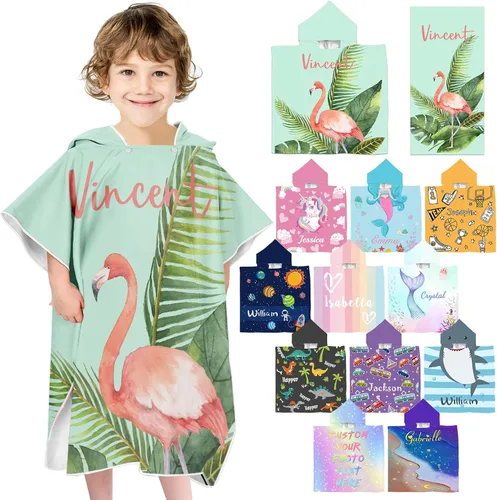 Miniatura 40 de Toallas de playa personalizadas para niños, toallas de playa personalizadas con nombres, regalos personalizados para niños pequeños, niñas