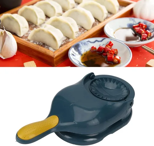 Miniatura 5 de Máquina de dumpling 2 en 1, herramienta portátil de prensado de masa manual para hacer dumpling chino, equipo de fabricación de pasteles de bolitas