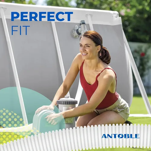 Miniatura 5 de ANTOBLE Manguera de piscina de 1.25 pulgadas y 3 pies para Intex, mangueras de repuesto de bomba de piscina, filtro de plástico blanco para piscinas