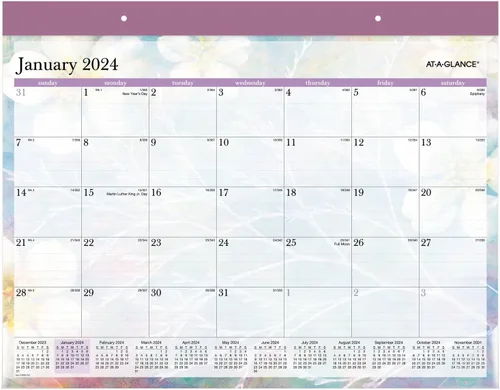 Miniatura 9 de AT-A-GLANCE Calendario de escritorio 2024, almohadilla de escritorio mensual, 21-3/4 x 17 pulgadas, estándar, hermoso día (SK38-704-24)