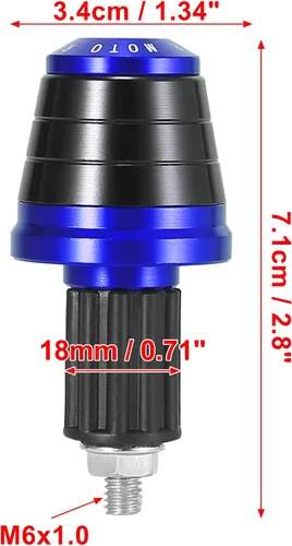Miniatura 3 de Motoforti 2 tapas universales de 0.709 in para manillar, tapas de extremo de barra de enchufe antideslizantes para motocicleta, color azul