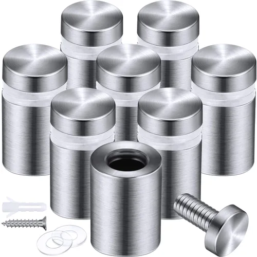 Pelopy 8 Piezas Tornillos Separadores de Letreros Tornillos para Publicidad Acero Inoxidable Soportes Separadores de Pared Clavo de Vidrio Acrílico
