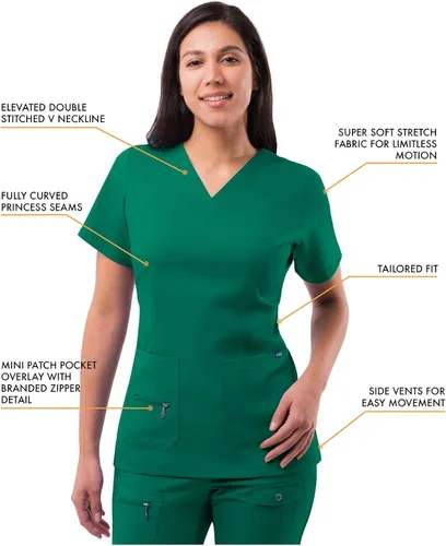 Miniatura 3 de Adar Pro - Conjunto para mujer camiseta con cuello en V y pantalones con múltiples bolsillos para trabajo ropa de enfermera