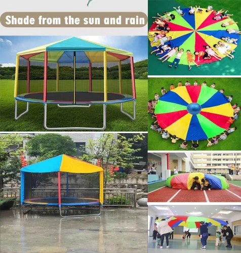 Miniatura 2 de Paracaídas con asas de 8 pies, 10 pies, 12 pies, juegos de paracaídas para juegos de equipo al aire libre, sutura reforzada impermeable, también se