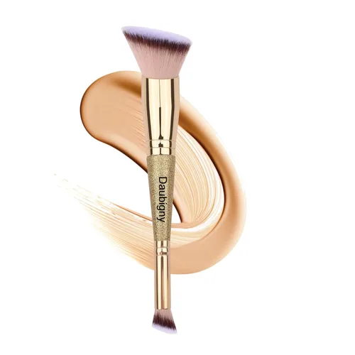 Miniatura 12 de Daubigny Brochas de maquillaje de doble punta, cepillo corrector perfecto para cualquier aspecto, cepillo de lujo premium redondeado cónico