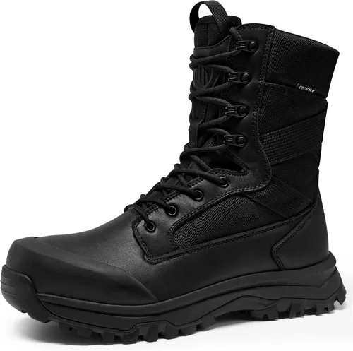 Coostar Botas tácticas para hombre, ligeras, botas de combate militar, botas de trabajo con cremallera lateral, botas de motocicleta, para