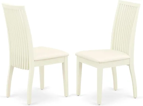 Miniatura 4 de East West Furniture IPC-BMK-W Ipswich - Sillas de comedor con respaldo de listones, juego de 2, suero de leche y cereza