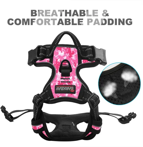 Miniatura 7 de BARKBAY - Arnés antitirones con clip frontal para perros, material resistente y reflectante, mango de fácil control para pasear perros grandes