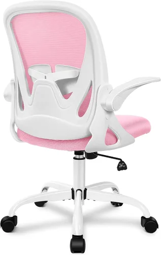 Miniatura 17 de Primy Silla de Oficina Ergonómica Silla de Escritorio con Reposabrazos Abatibles Silla Giratoria de Escritorio de Malla Transpirable para Caqui
